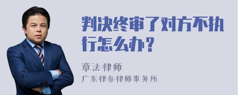 判决终审了对方不执行怎么办？