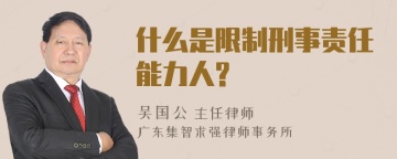 什么是限制刑事责任能力人?