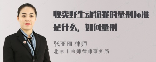 收卖野生动物罪的量刑标准是什么，如何量刑