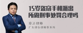 15岁盗窃手机派出所做刑事处罚合理吗