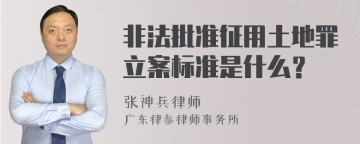 非法批准征用土地罪立案标准是什么？