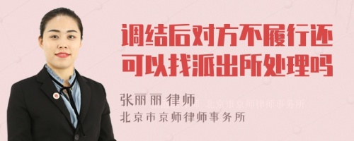 调结后对方不履行还可以找派出所处理吗