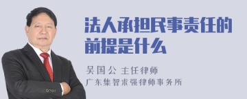 法人承担民事责任的前提是什么