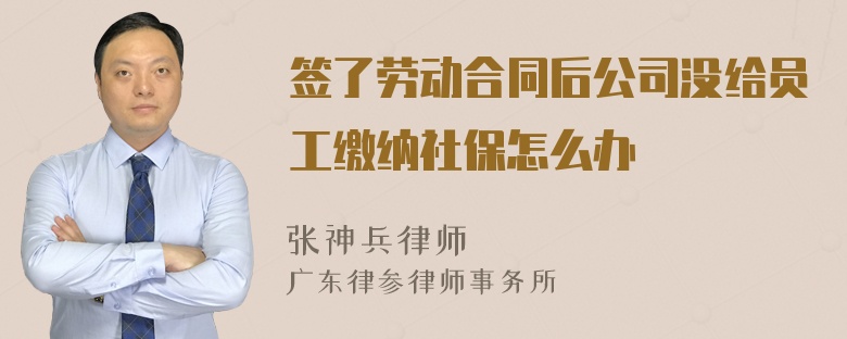 签了劳动合同后公司没给员工缴纳社保怎么办