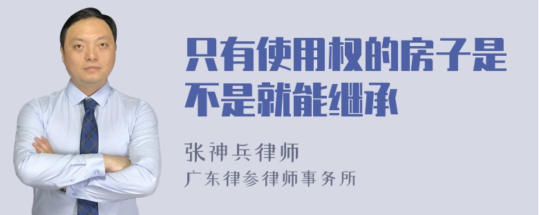 只有使用权的房子是不是就能继承