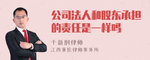 公司法人和股东承担的责任是一样吗