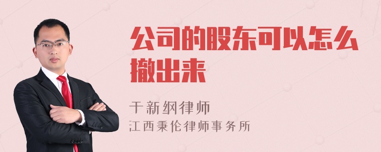 公司的股东可以怎么撤出来