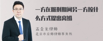 一方在服刑期间另一方按什么方式提出离婚