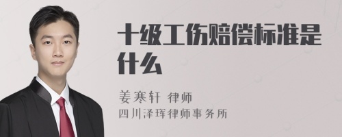 十级工伤赔偿标准是什么