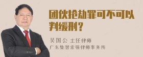 团伙抢劫罪可不可以判缓刑？