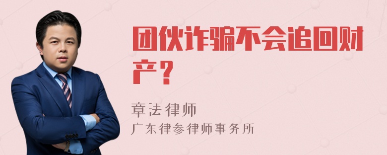 团伙诈骗不会追回财产？