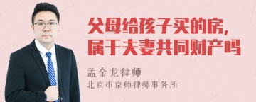 父母给孩子买的房，属于夫妻共同财产吗