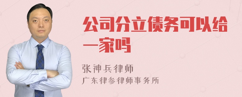 公司分立债务可以给一家吗