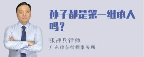 孙子都是第一继承人吗？