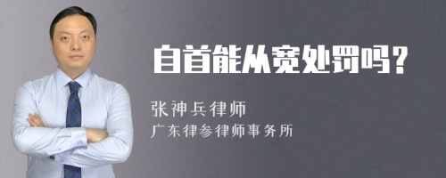 自首能从宽处罚吗？