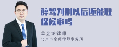 醉驾判刑以后还能取保候审吗