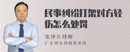 民事纠纷打架对方轻伤怎么处罚