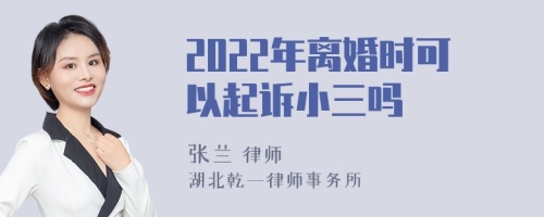 2022年离婚时可以起诉小三吗