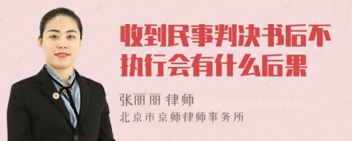 收到民事判决书后不执行会有什么后果