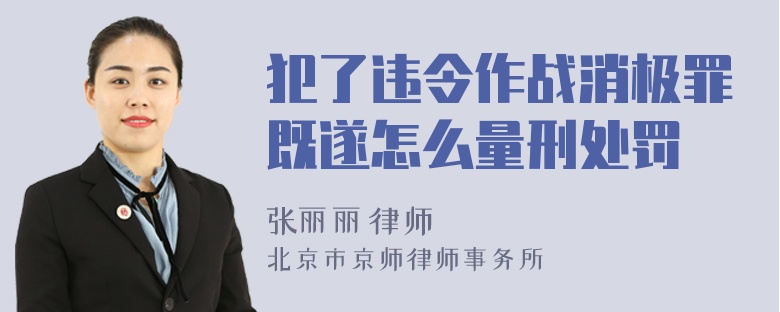 犯了违令作战消极罪既遂怎么量刑处罚