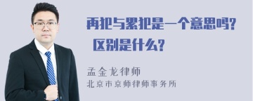 再犯与累犯是一个意思吗? 区别是什么?