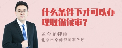 什么条件下才可以办理取保候审？