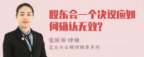 股东会一个决议应如何确认无效?