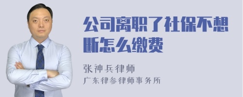 公司离职了社保不想断怎么缴费