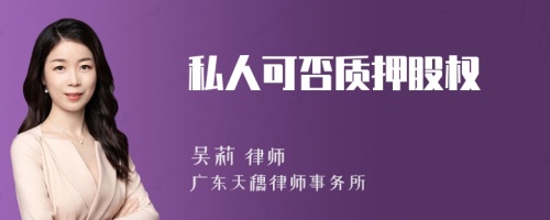 私人可否质押股权