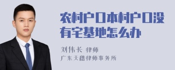 农村户口本村户口没有宅基地怎么办