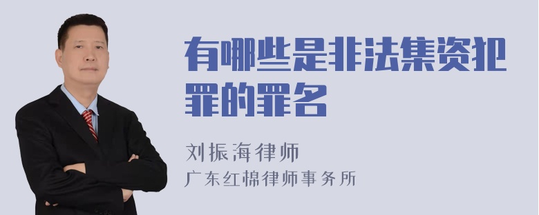 有哪些是非法集资犯罪的罪名