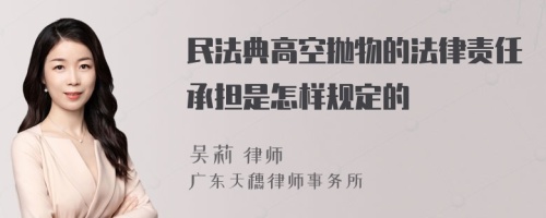 民法典高空抛物的法律责任承担是怎样规定的