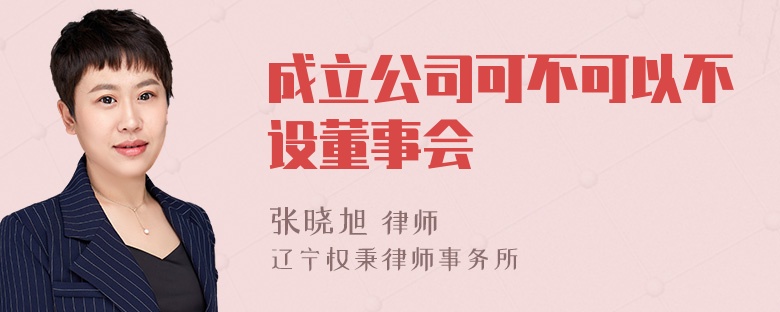 成立公司可不可以不设董事会