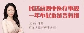 民法总则中医疗事故一年不起诉是否有用