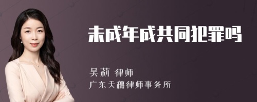 未成年成共同犯罪吗