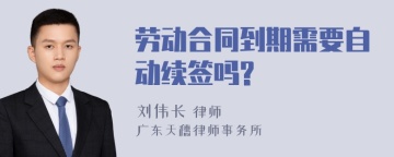 劳动合同到期需要自动续签吗?