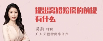 提出离婚赔偿的前提有什么