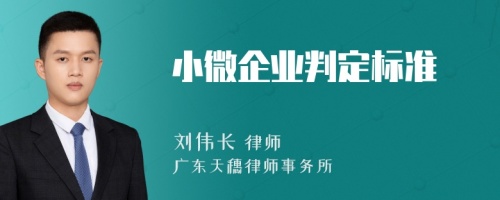 小微企业判定标准