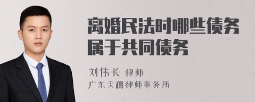 离婚民法时哪些债务属于共同债务