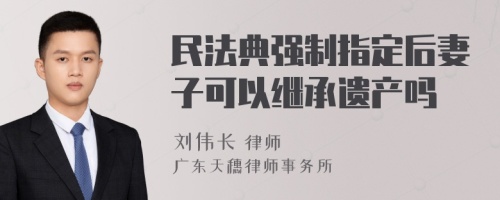 民法典强制指定后妻子可以继承遗产吗