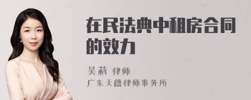 在民法典中租房合同的效力