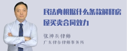 民法典根据什么条款解释房屋买卖合同效力