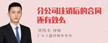 分公司注销后的合同还有效么