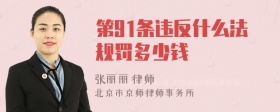 第91条违反什么法规罚多少钱