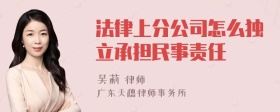 法律上分公司怎么独立承担民事责任