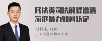 民法类司法解释遭遇家庭暴力如何认定