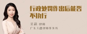 行政处罚作出后能否不执行