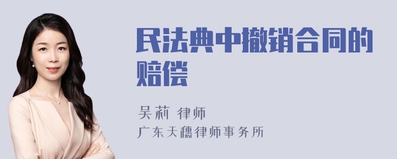 民法典中撤销合同的赔偿