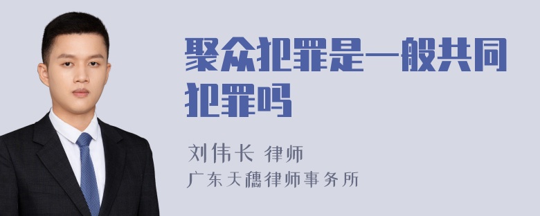 聚众犯罪是一般共同犯罪吗