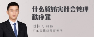 什么算妨害社会管理秩序罪